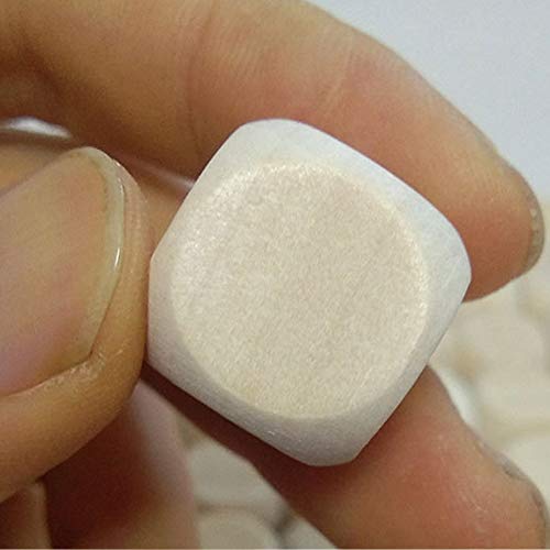 100 Pcs Blank Wooden Dice Unfinished Square Blocks 6 Sided Wood Cubes with Rounded Corners for DIY Craft Projects (16MM) Teensery