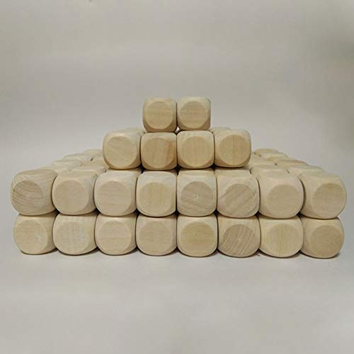 100 Pcs Blank Wooden Dice Unfinished Square Blocks 6 Sided Wood Cubes with Rounded Corners for DIY Craft Projects (16MM) Teensery