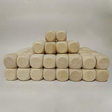 100 Pcs Blank Wooden Dice Unfinished Square Blocks 6 Sided Wood Cubes with Rounded Corners for DIY Craft Projects (16MM) Teensery