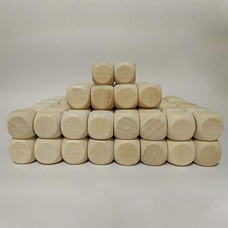 100 Pcs Blank Wooden Dice Unfinished Square Blocks 6 Sided Wood Cubes with Rounded Corners for DIY Craft Projects (16MM) Teensery