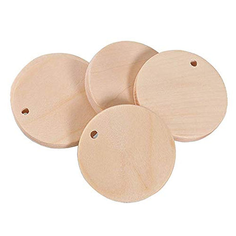 100 Pcs Natural Wood Pendants Charms Unfinished Wooden Earring Circles Pendants with Holes for DIY Earring Jewelry Making (20 MM) Teensery