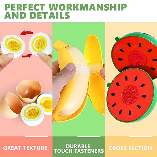 100 Pcs Play Food Set for Kids Kitchen, Pretend Food Toy for Toddlers Age 1-3, Plastics Cutting Fake Food/ Fruit/ Vegetable Accessories with 2 BAODLON