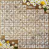 100 Pcs Stencils for Painting on Wood Reusable Stencil Crafts Drawing Templates Holiday Stencils Wall Paper Stencil Set for DIY Art Scrapbook Home Fainne