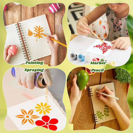 100 Pcs Stencils for Painting on Wood Reusable Stencil Crafts Drawing Templates Holiday Stencils Wall Paper Stencil Set for DIY Art Scrapbook Home Fainne