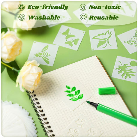 100 Pcs Stencils for Painting on Wood Reusable Stencil Crafts Drawing Templates Holiday Stencils Wall Paper Stencil Set for DIY Art Scrapbook Home Fainne