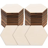 100 Pcs Unfinished Hexagon Wood Pieces Blank Wooden Hexagon Shape Cutouts Natural Wooden Tile Slabs Cutouts Slices for DIY Crafts Coaster Holiday AWIZOM