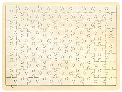 100 Piece Blank Puzzle with Puzzle Tray to Draw on, Each Piece is Unique, Make Your Own Wooden Jigsaw Puzzles, Custom Puzzle 14.2x10.6 Inches for