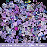 100 Pieces 3D Resin Butterfly Bear Nail Charms Rose Flower Peach Skirt Bow Deer Snake Rabbit Animal Shaped Nail Art Rhinestones Pearls for DIY Nail WoodArtSupply