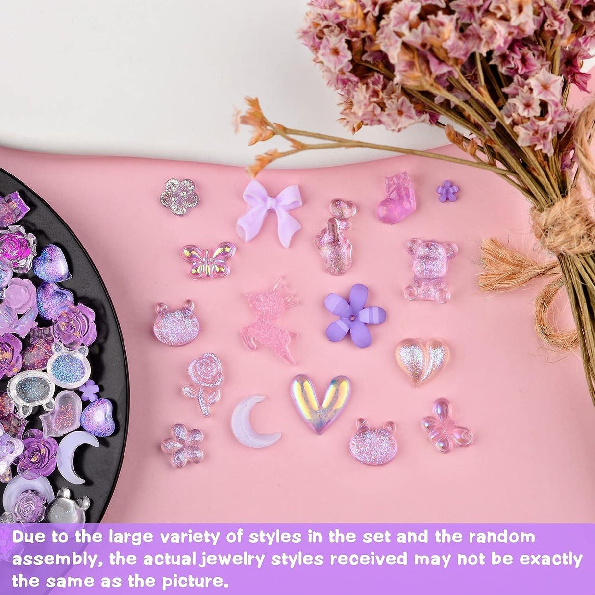 100 Pieces 3D Resin Butterfly Bear Nail Charms Rose Flower Peach Skirt Bow Deer Snake Rabbit Animal Shaped Nail Art Rhinestones Pearls for DIY Nail WoodArtSupply