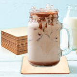 100 Pieces 3 Inch Unfinished Wooden Square Blank Natural Wood Slices Wooden Cutout Tiles for DIY Crafts Home Decoration Painting Staining Coopay