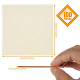 100 Pieces 3x3 Inch Wood Squares Unfinished Basswood Plywood Wooden Sheets 1/8 inch Thick Blank Wood Squares for Crafts Painting Scrabble Tiles Mini ZOFORTY