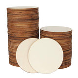 100 Pieces 4 Inch Wooden Circles, Unfinished Round Wooden Cutouts, Natural Round Wood Slices for Drinks, DIY Crafts, Coaster, Painting, Staining, Ziqi