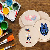 100 Pieces 4 Inch Wooden Circles, Unfinished Round Wooden Cutouts, Natural Round Wood Slices for Drinks, DIY Crafts, Coaster, Painting, Staining, Ziqi