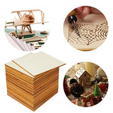 100 Pieces 4x4 Inch Wood Squares Unfinished Basswood Plywood Wooden Sheets 1/8 inch Thick Blank Wood Squares for Crafts Painting Scrabble Tiles Mini ZOFORTY