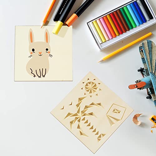 100 Pieces 4x4 Inch Wood Squares Unfinished Basswood Plywood Wooden Sheets 1/8 inch Thick Blank Wood Squares for Crafts Painting Scrabble Tiles Mini ZOFORTY