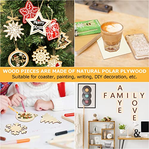 100 Pieces 4x4 Inch Wood Squares Unfinished Basswood Plywood Wooden Sheets 1/8 inch Thick Blank Wood Squares for Crafts Painting Scrabble Tiles Mini ZOFORTY