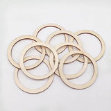 100 Pieces 6cm Wooden Cylinder Blocks Craft Wooden Hoop Rings Unfinished Round Wood Wreath Ring Block Wood Frame Craft Circle Ornaments Blank Wooden Xonzmmk