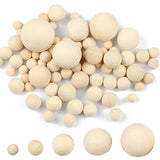 100 Pieces Round Wooden Ball Small Wood Craft Balls Natural Unfinished Wood Balls Wooden Spheres for DIY Projects Building, Kids Arts Crafts Toy, 3/8 Yitokmc