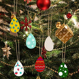 100 Pieces Unfinished Blank Wood Teardrop Earring Pendant for Christmas Tree Decoration, Jewelry Supplies and DIY Making, 1.4 x 2.2 inch Ourart