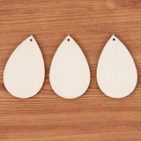100 Pieces Unfinished Blank Wood Teardrop Earring Pendant for Christmas Tree Decoration, Jewelry Supplies and DIY Making, 1.4 x 2.2 inch Ourart