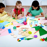 100 Pieces Unfinished Round Wooden Circles with Holes Round Wood Discs for Crafts Blank Natural Wood Circle Cutouts for DIY Crafts Party Birthday ROORUZ