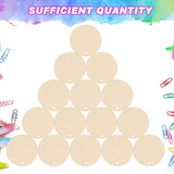 100 Pieces Unfinished Round Wooden Circles with Holes Round Wood Discs for Crafts Blank Natural Wood Circle Cutouts for DIY Crafts Party Birthday ROORUZ
