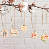 100 Pieces Unfinished Round Wooden Circles with Holes Round Wood Discs for Crafts Blank Natural Wood Circle Cutouts for DIY Crafts Party Birthday ROORUZ