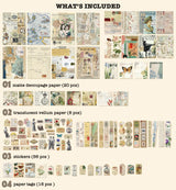 100 Pieces Vintage Ephemera Pack Junk Journal Kit Scrapbook Supplies Decoupage Paper Sticker Material for Art Journaling Bullet Journals Planners ARTSMONA