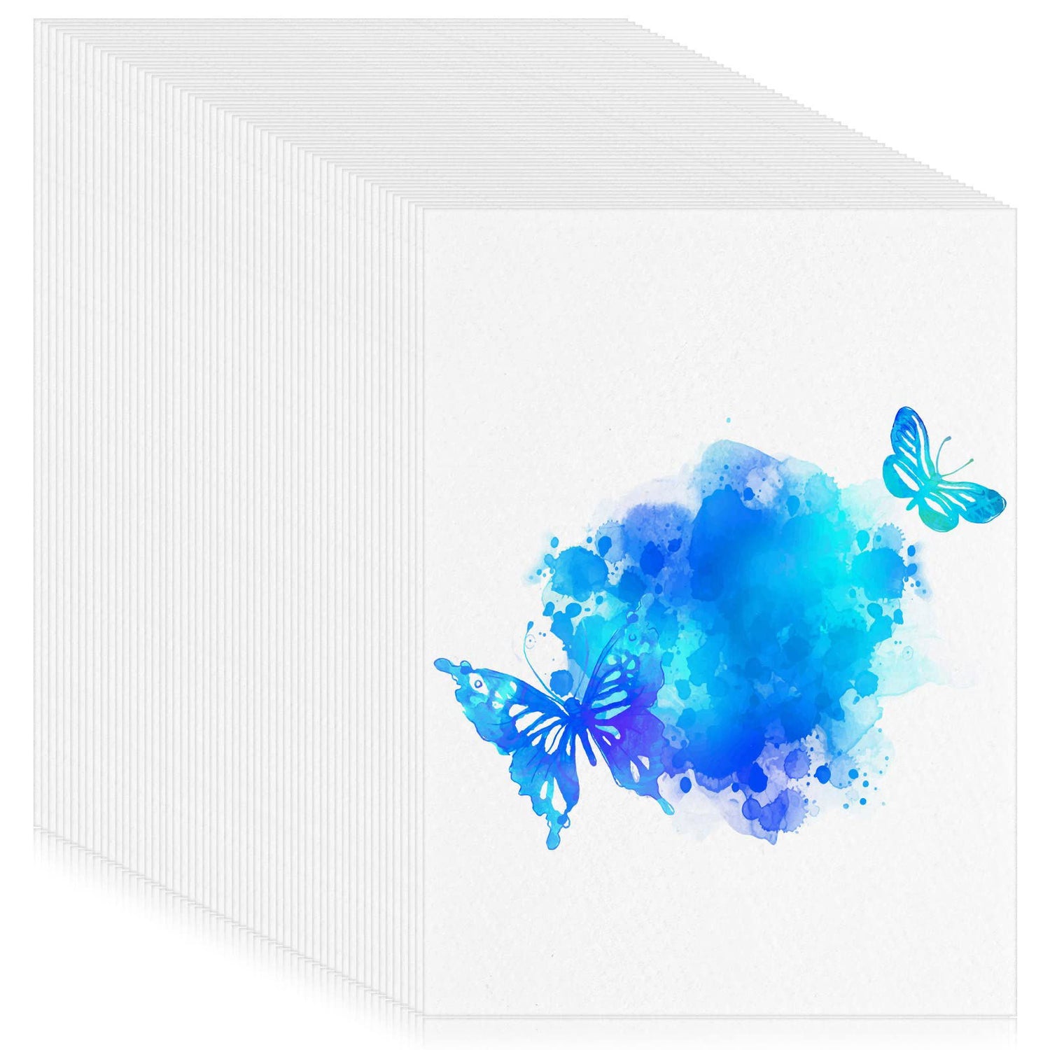 100 Pieces Watercolor Paper 140 lb/ 300 GSM Heavyweight Art Paint Paper White Water Coloring Paint Paper for Artist and Kids (9 x 12 Inch) Sabary