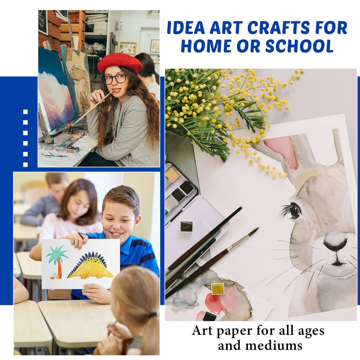 100 Pieces Watercolor Paper 140 lb/ 300 GSM Heavyweight Art Paint Paper White Water Coloring Paint Paper for Artist and Kids (9 x 12 Inch) Sabary