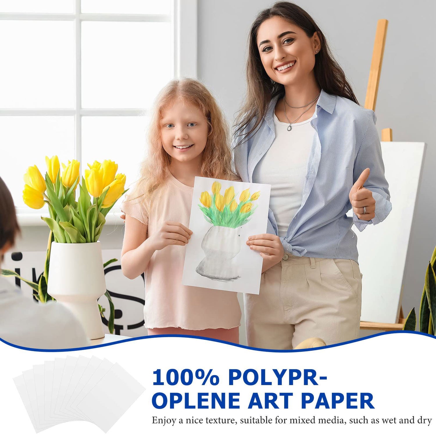 100 Pieces Watercolor Paper 140 lb/ 300 GSM Heavyweight Art Paint Paper White Water Coloring Paint Paper for Artist and Kids (9 x 12 Inch) Sabary