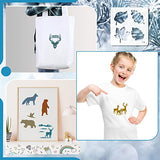 100 Pieces Winter Forest Stencil Template for Painting Reusable Drawing Stencils Animal Plant Stencil, Stencils for Painting on Wood Craft Supplies Sinmoe