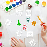 100 Pieces Winter Forest Stencil Template for Painting Reusable Drawing Stencils Animal Plant Stencil, Stencils for Painting on Wood Craft Supplies Sinmoe