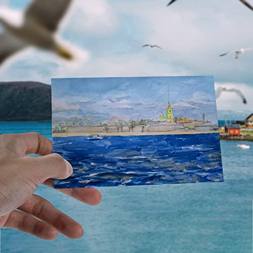 100 Sheet Blank Watercolor Cards with Envelopes, 140 LB / 300 GSM Heavyweight White Blank Cards 4 x 6 Inch Watercolor Cardstock Paper Bulk for SAVITA