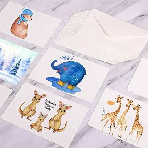 100 Sheet Blank Watercolor Cards with Envelopes, 140 LB / 300 GSM Heavyweight White Blank Cards 4 x 6 Inch Watercolor Cardstock Paper Bulk for SAVITA