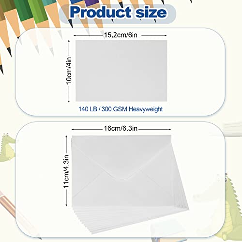 100 Sheet Blank Watercolor Cards with Envelopes, 140 LB / 300 GSM Heavyweight White Blank Cards 4 x 6 Inch Watercolor Cardstock Paper Bulk for SAVITA