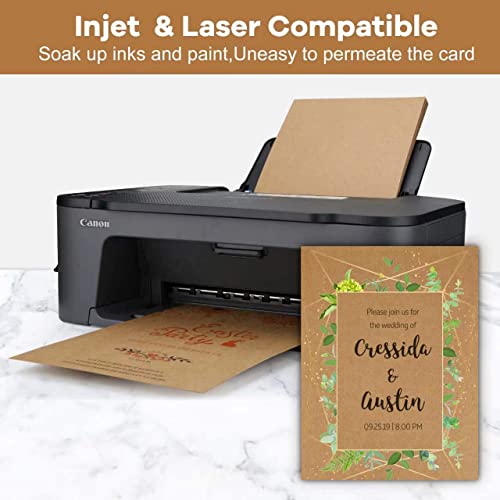 100 Sheets Kraft Paper Brown Cardstock 8.5 x 11, Goefun 80lb Card Stock Printer Paper for Invitations, Menus, Crafts, DIY Cards Goefun