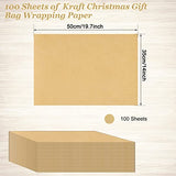 100 Sheets Kraft Tissue Paper - Artdly 14 x 20 Inches Recyclable Brown Wrapping Paper Bulk for Weddings Birthday DIY Project Christmas Gift Wrapping Artdly