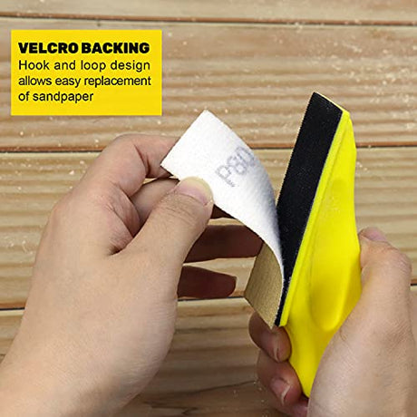 100 Sheets Micro Sander Kit 3.5” x 1” Mini Sander for Small Projects, Detail Handle Sanding Tools + Sandpaper 80 120 180 240 400 Grit for DIY Crafts POLIWELL