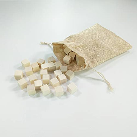 100 pcs, 3/5 Inch, Small Wooden Cubes, Mini Wooden Blocks, Unfinished Wood Blocks for Arts Crafts and DIY Projects Kang&Chang