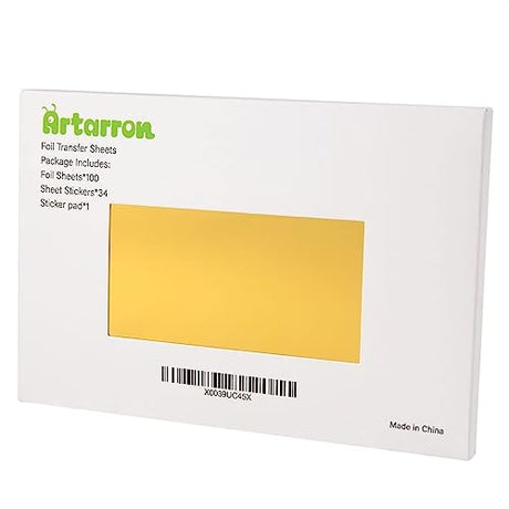 100 sheets,8 Colors,6x4inch,Artarron Foil Transfer Sheets,Gold/Silver/Rose Gold,etc,Compatible With Cricut Maker/Explore/Air/Cricut joy,For Cricut Artarron