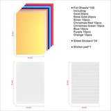 100 sheets,8 Colors,6x4inch,Artarron Foil Transfer Sheets,Gold/Silver/Rose Gold,etc,Compatible With Cricut Maker/Explore/Air/Cricut joy,For Cricut Artarron