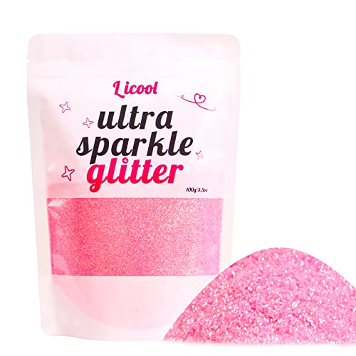 100g/3.5oz Pack Iridescent Rainbow Fine Glitter for DIY Craft, Extra Fine Glitter for Epoxy Resin, Glitter for Tumblers Making, Festival Decoration LICOOL GLITTER