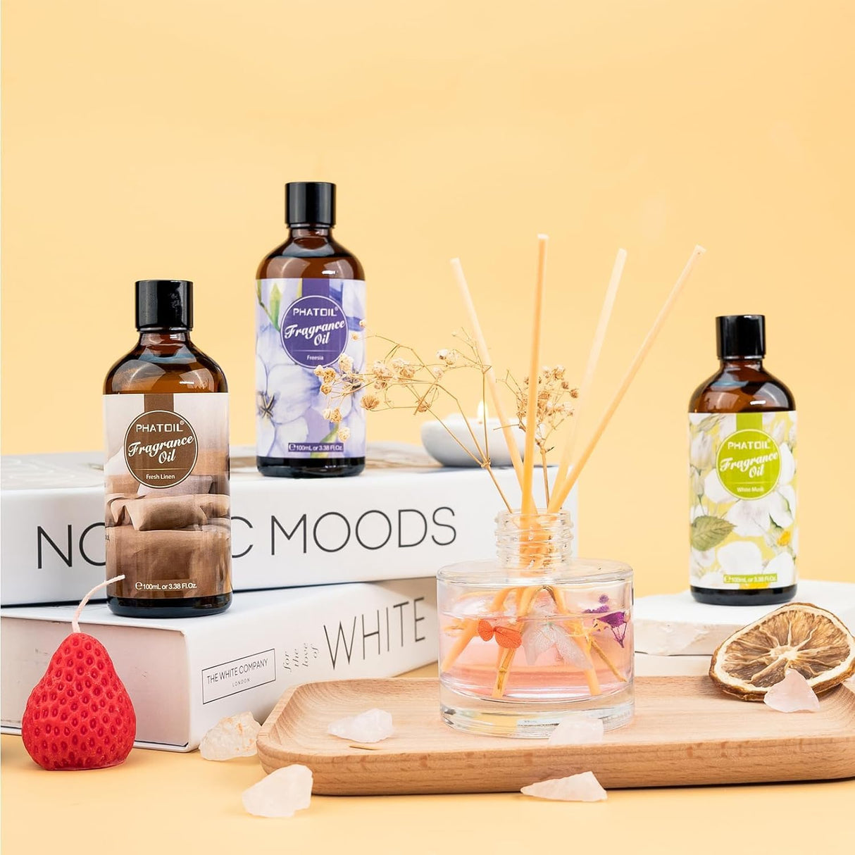 100ML/3.38fl.oz Coconut & Vanilla Fragrance Oils, PHATOIL Coconut & Vanilla Oil for Diffuser, Humidifier, Scented Oils for DIY Soap, Candle Making with Premium Glass Dropper PHATOIL