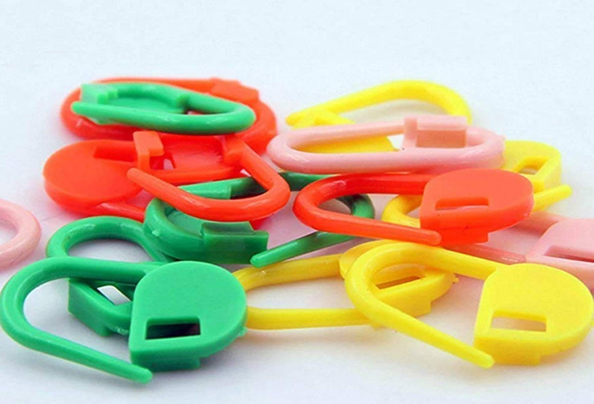 100PC Mix Color Knitting Stitch Counter Crochet Locking Stitch Markers Stitch Needle Clip Knitting Crochet Markers (100) HiMo