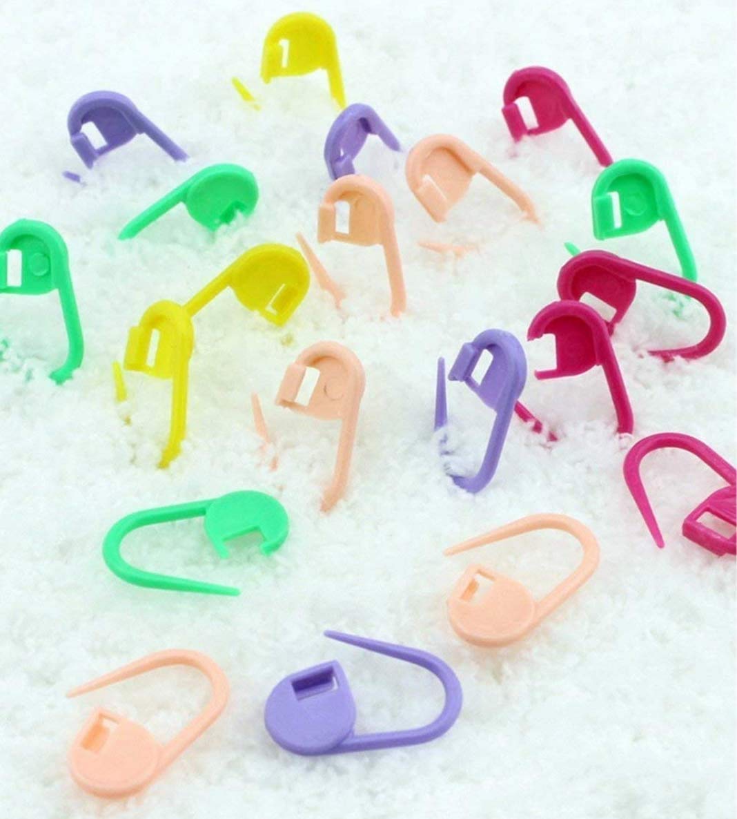 100PC Mix Color Knitting Stitch Counter Crochet Locking Stitch Markers Stitch Needle Clip Knitting Crochet Markers (100) HiMo