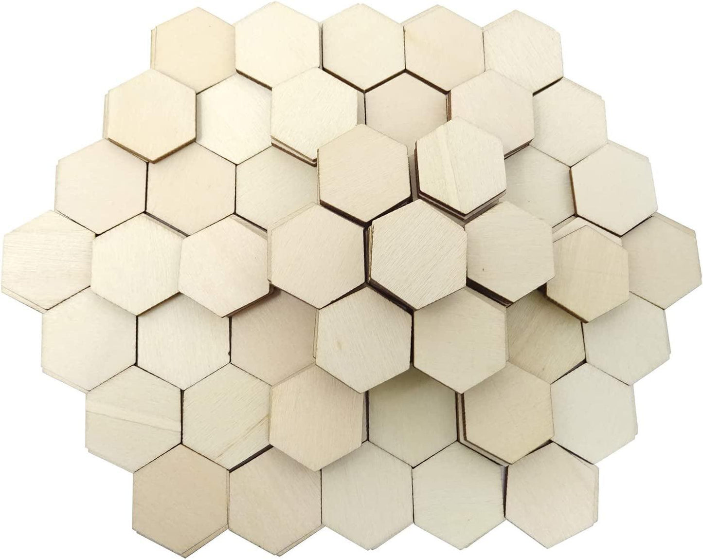 100PCS 25Mm/1Inch Hexagon Blank Unfinished Wood Slices for DIY Crafts, Home Decoration, Games - WoodArtSupply