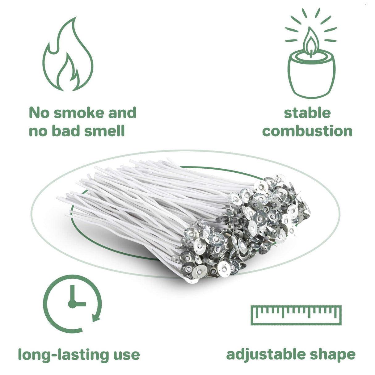 100PCS Candle Wicks for Candle Making - MAQIHAN mechas para velas 6 Inch White Candle Wick Thick Cotton Candle Wicks Soy Wax Beewax Candle Making DIY Candle String pabilos MAQIHAN