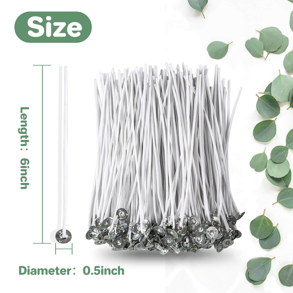 100PCS Candle Wicks for Candle Making - MAQIHAN mechas para velas 6 Inch White Candle Wick Thick Cotton Candle Wicks Soy Wax Beewax Candle Making DIY Candle String pabilos MAQIHAN