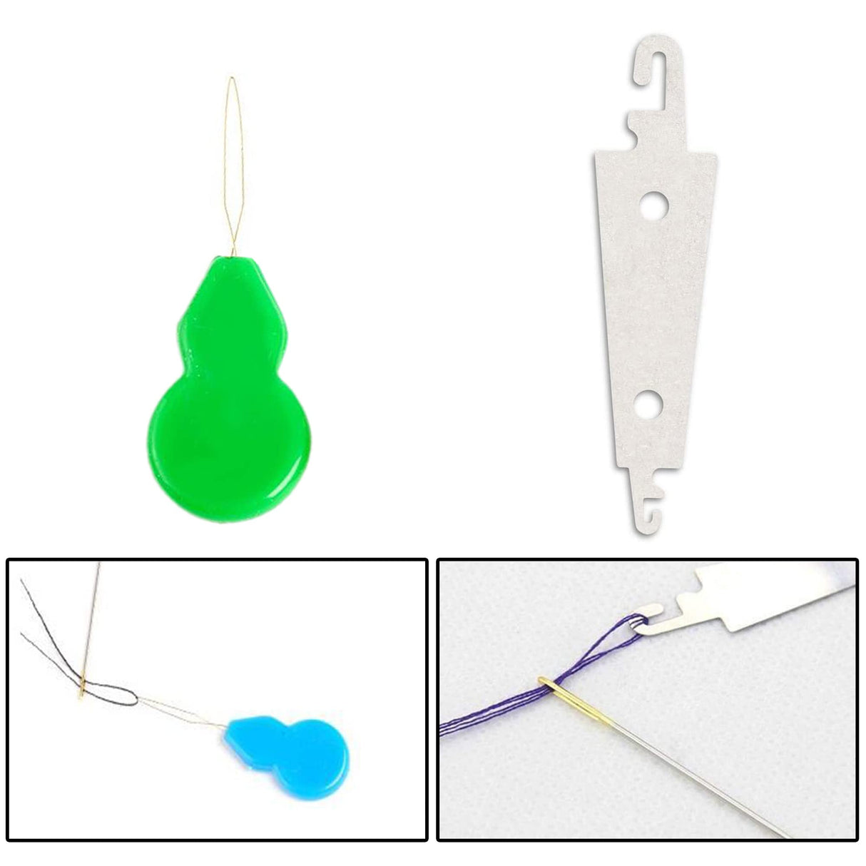 100pcs Cross Stitch Needles + 2 Needle Threader Golden Color Large Eyes Cross Stitch DIY Embroidery Hand Needles Sewing Needles in Transparent Box (26#) JIGEGE